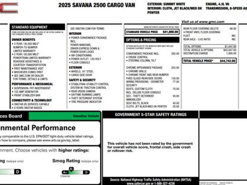 Used 2025 GMC Savana 2500 w/ Driver Convenience Package RWD image 21