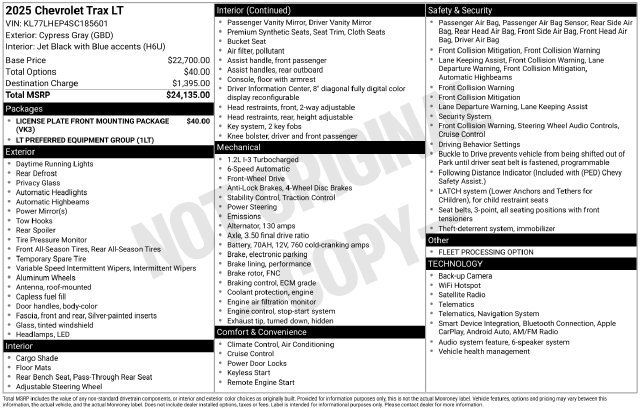 Used 2025 Chevrolet Trax LT FWD image 7