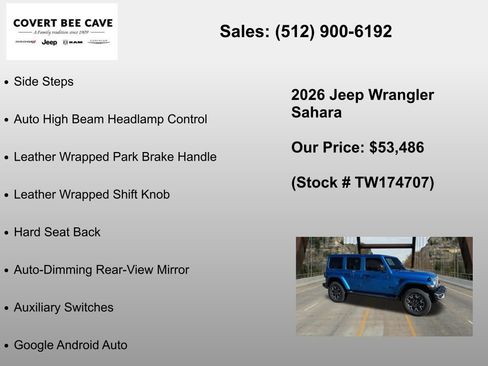 New 2026 Jeep Wrangler Sahara AWD/4WD image 30
