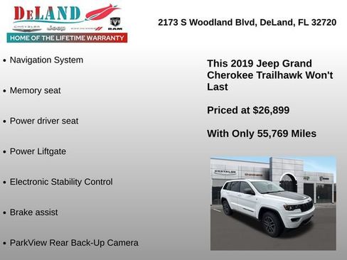 Used 2019 Jeep Grand Cherokee Trailhawk AWD/4WD image 2