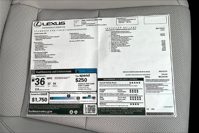 New 2026 Lexus RX 350h w/ Accessory Package (2T) AWD/4WD image 14
