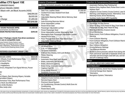 Used 2025 Cadillac CT5 Sport w/ Sun And Sound Package AWD/4WD image 3