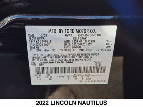 Certified 2022 Lincoln Nautilus Reserve FWD image 28