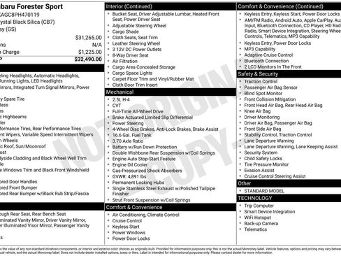 Certified 2023 Subaru Forester Sport AWD/4WD image 35