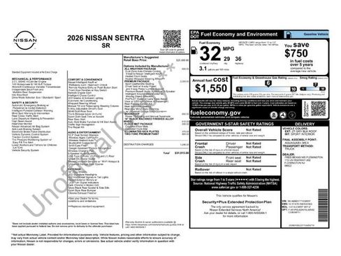 New 2026 Nissan Sentra SR w/ SR Premium Package FWD image 11