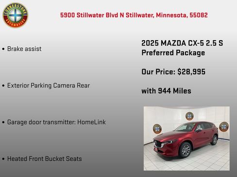 Used 2025 MAZDA CX-5 AWD 2.5 S w/ Preferred Package image 15