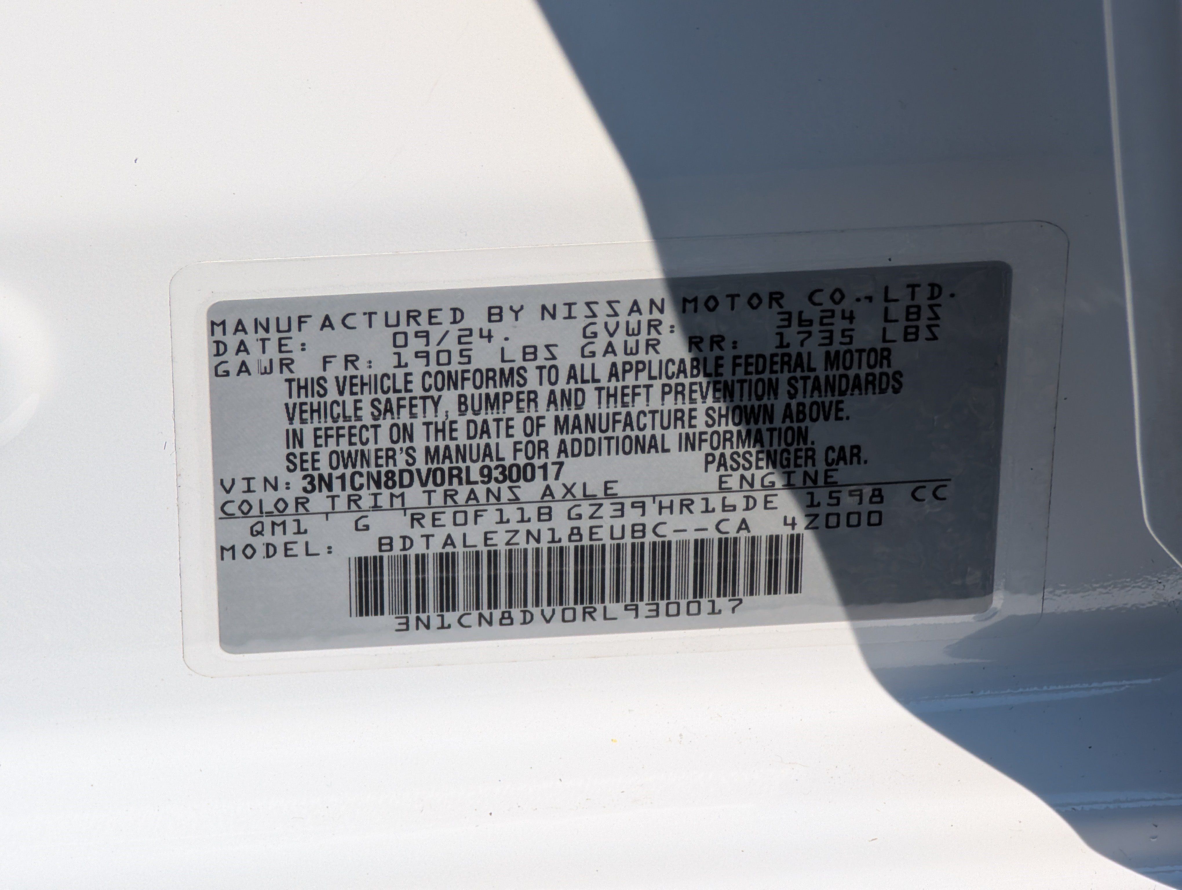 Used 2024 Nissan Versa S w/ S Plus Package FWD image 33