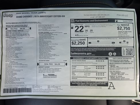 New 2026 Jeep Grand Cherokee L Limited AWD/4WD image 36