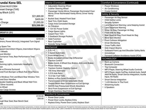 Used 2019 Hyundai Kona SEL FWD image 32