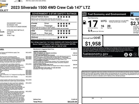 Used 2023 Chevrolet Silverado 1500 LTZ AWD/4WD image 39