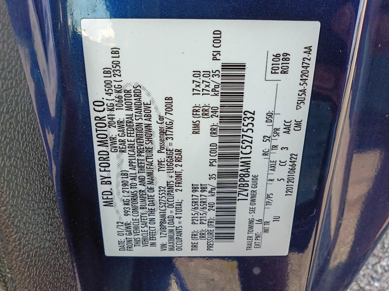 Used 2012 Ford Mustang Coupe w/ Security Pkg RWD image 27