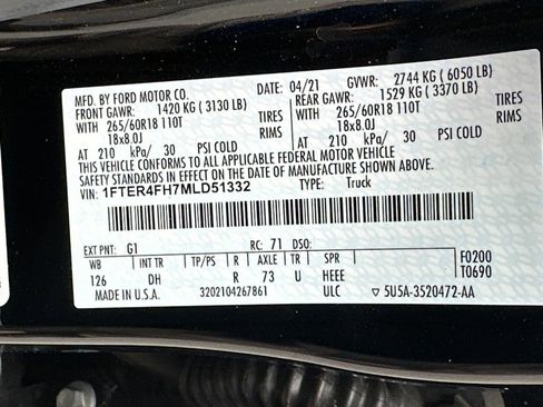 Used 2021 Ford Ranger Lariat w/ Equipment Group 501A High AWD/4WD image 33