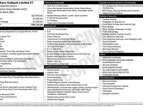 Used 2021 Subaru Outback Limited XT image 25