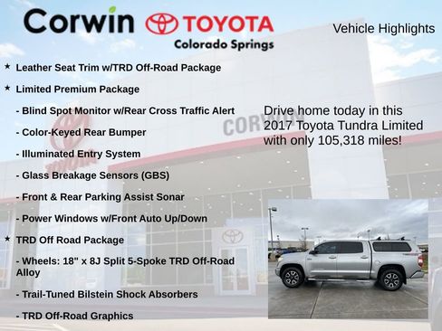Used 2017 Toyota Tundra Limited w/ Limited Premium Package AWD/4WD image 7