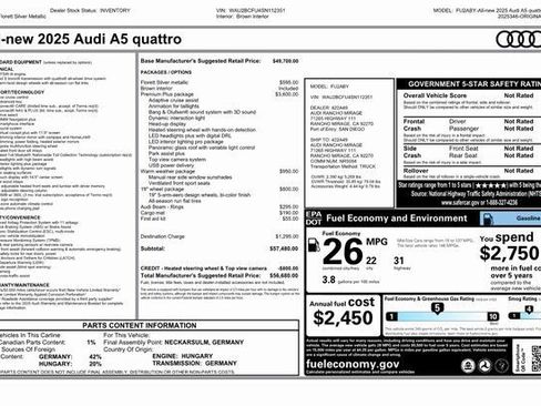 New 2025 Audi A5 2.0T Premium Plus image 31