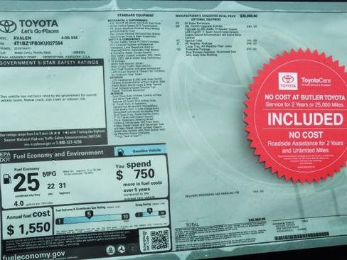 Used 2019 Toyota Avalon XSE w/ Protection Package FWD image 39