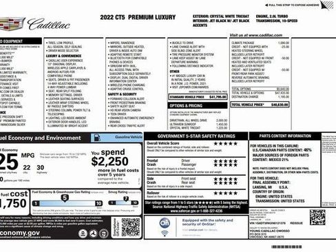 Used 2022 Cadillac CT5 Premium Luxury w/ Climate Package image 3