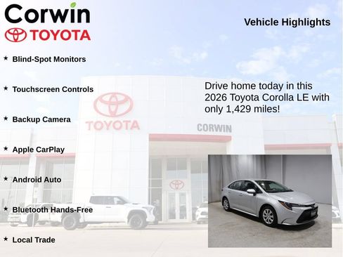 Used 2026 Toyota Corolla LE FWD image 6