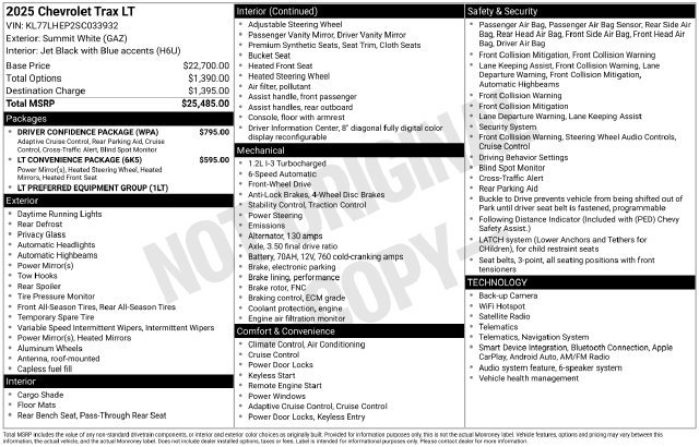 Used 2025 Chevrolet Trax LT w/ Driver Confidence Package FWD image 22