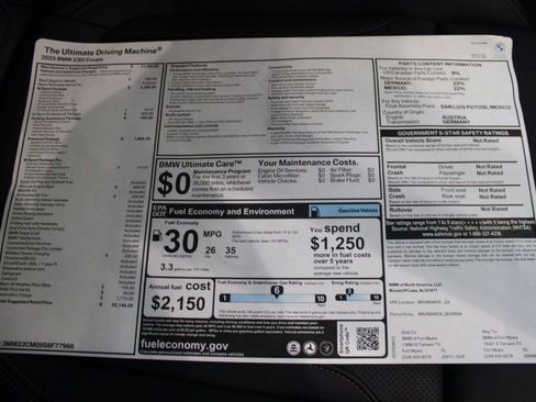 Used 2025 BMW 230i Coupe w/ M Sport Package RWD image 65