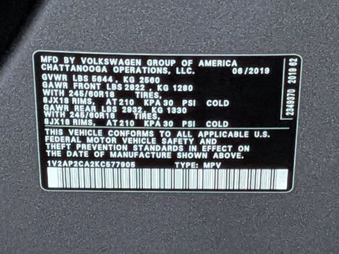 Used 2019 Volkswagen Atlas S FWD image 25