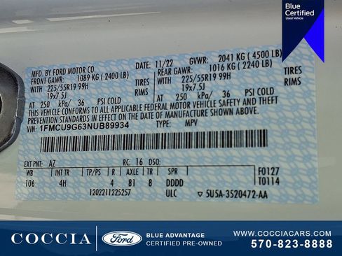Certified 2022 Ford Escape SE w/ SE Sport Appearance Package AWD/4WD image 27