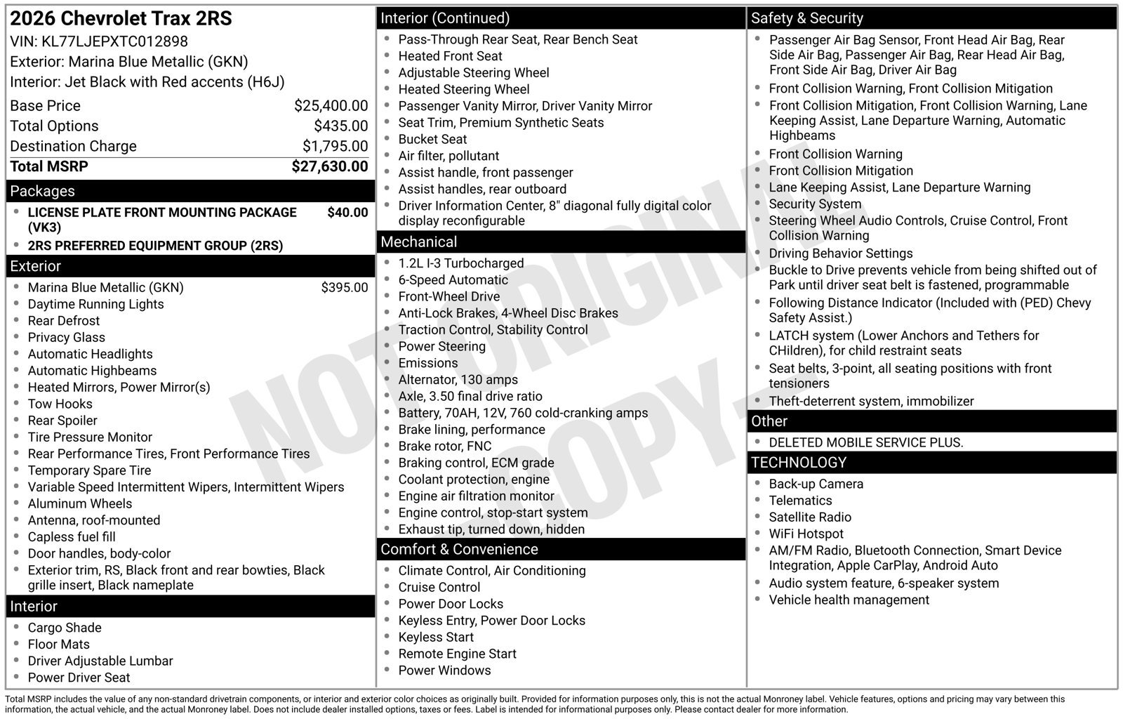 Used 2026 Chevrolet Trax RS FWD image 2