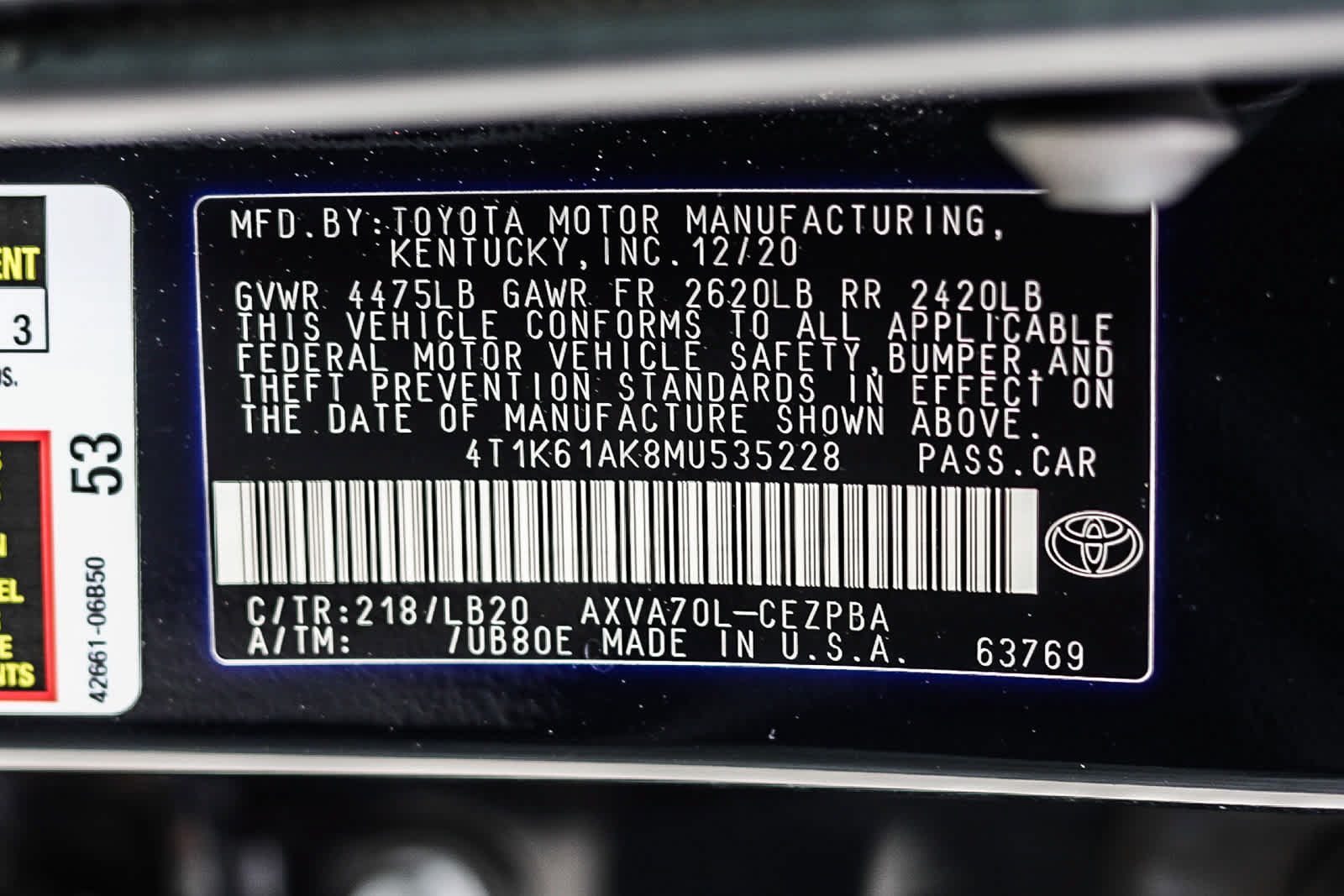 Used 2021 Toyota Camry XSE w/ Carpet Mat Package (TMS) FWD image 25