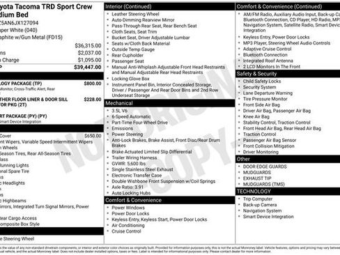 Used 2018 Toyota Tacoma TRD Sport w/ Technology Package image 25