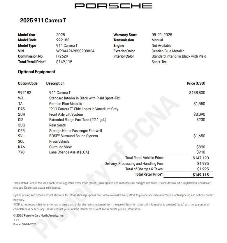 Certified 2025 Porsche 911 Carrera T RWD image 6