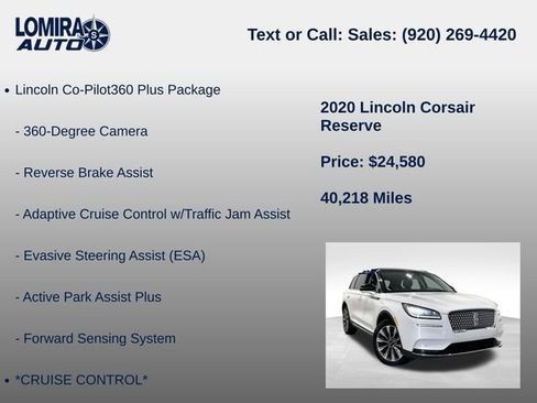 Used 2020 Lincoln Corsair Reserve w/ Equipment Group 201A AWD/4WD image 14