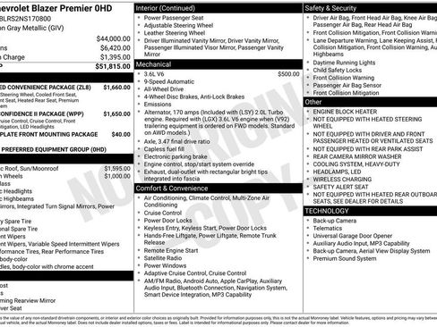 Used 2022 Chevrolet Blazer Premier w/ Enhanced Convenience Package AWD/4WD image 40