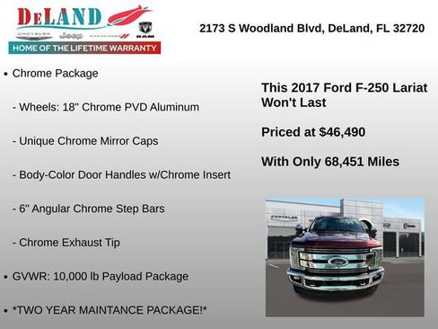 Used 2017 Ford F250 Lariat w/ Chrome Package image 2