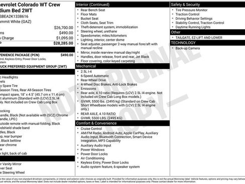 Used 2019 Chevrolet Colorado W/T w/ WT Convenience Package RWD image 6