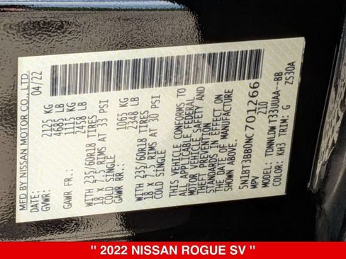 Certified 2022 Nissan Rogue SV w/ SV Premium Package AWD/4WD image 41
