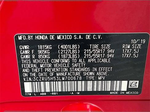 Used 2020 Honda HR-V EX image 30