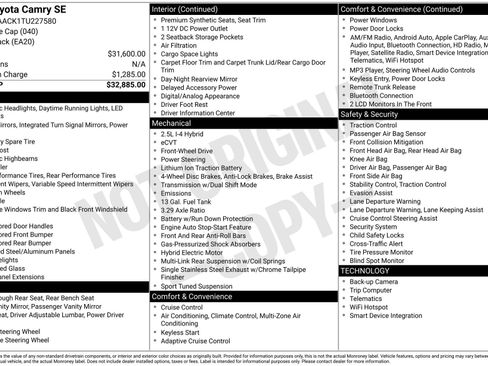 Used 2026 Toyota Camry SE FWD image 15