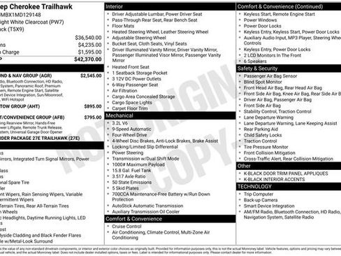 Used 2021 Jeep Cherokee Trailhawk w/ Sun, Sound & Nav Group image 7