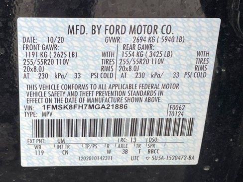 Used 2021 Ford Explorer Limited w/ Equipment Group 301A image 74