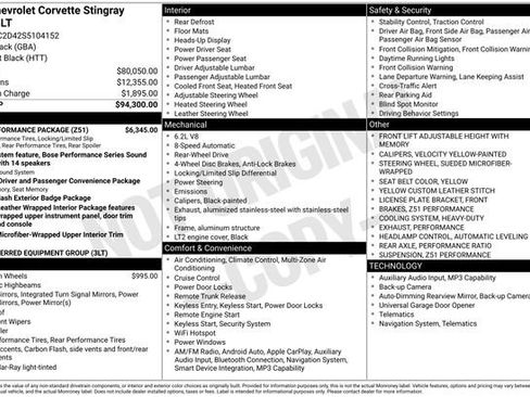 Certified 2025 Chevrolet Corvette Stingray Premium Cpe w/ Z51 Performance Package RWD image 35