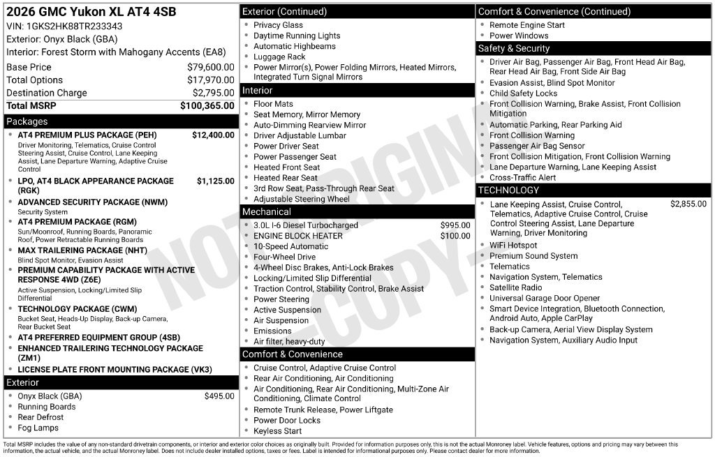 Used 2026 GMC Yukon XL AT4 w/ AT4 Premium Plus Package AWD/4WD image 2