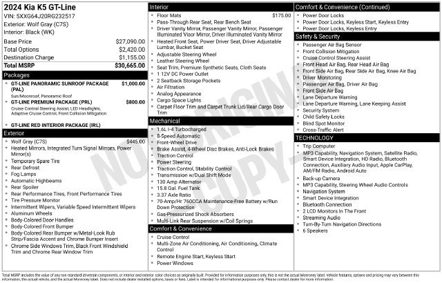 Certified 2024 Kia K5 GT-Line FWD image 15
