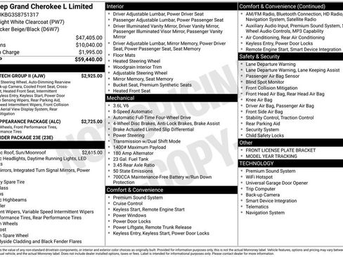 New 2025 Jeep Grand Cherokee L Limited w/ Luxury Tech Group II AWD/4WD image 29