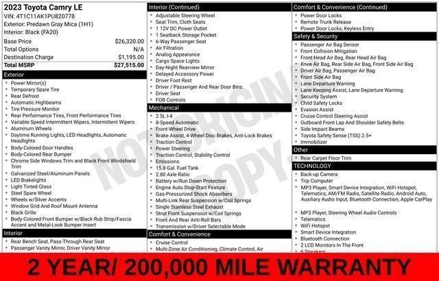 Used 2023 Toyota Camry LE FWD image 26