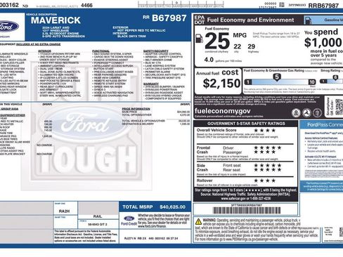 Used 2024 Ford Maverick Lariat w/ Black Appearance Package image 69