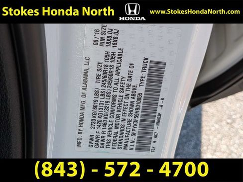 Certified 2017 Honda Ridgeline RTL image 7