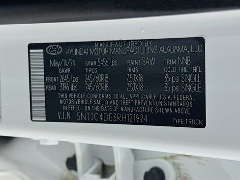 Certified 2024 Hyundai Santa Cruz SEL w/ Activity Package FWD image 34