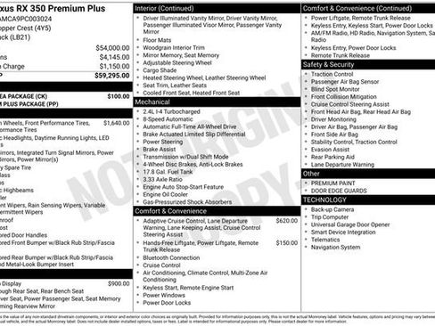 Used 2023 Lexus RX 350 Premium Plus w/ Cold Area Package AWD/4WD image 11