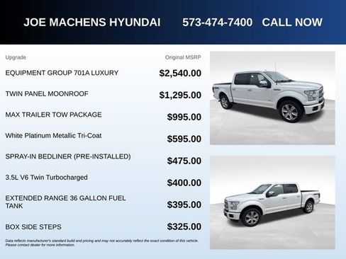 Used 2015 Ford F150 Platinum w/ Equipment Group 701A Luxury AWD/4WD image 5
