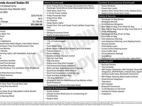 Used 2024 Honda Accord EX image 37